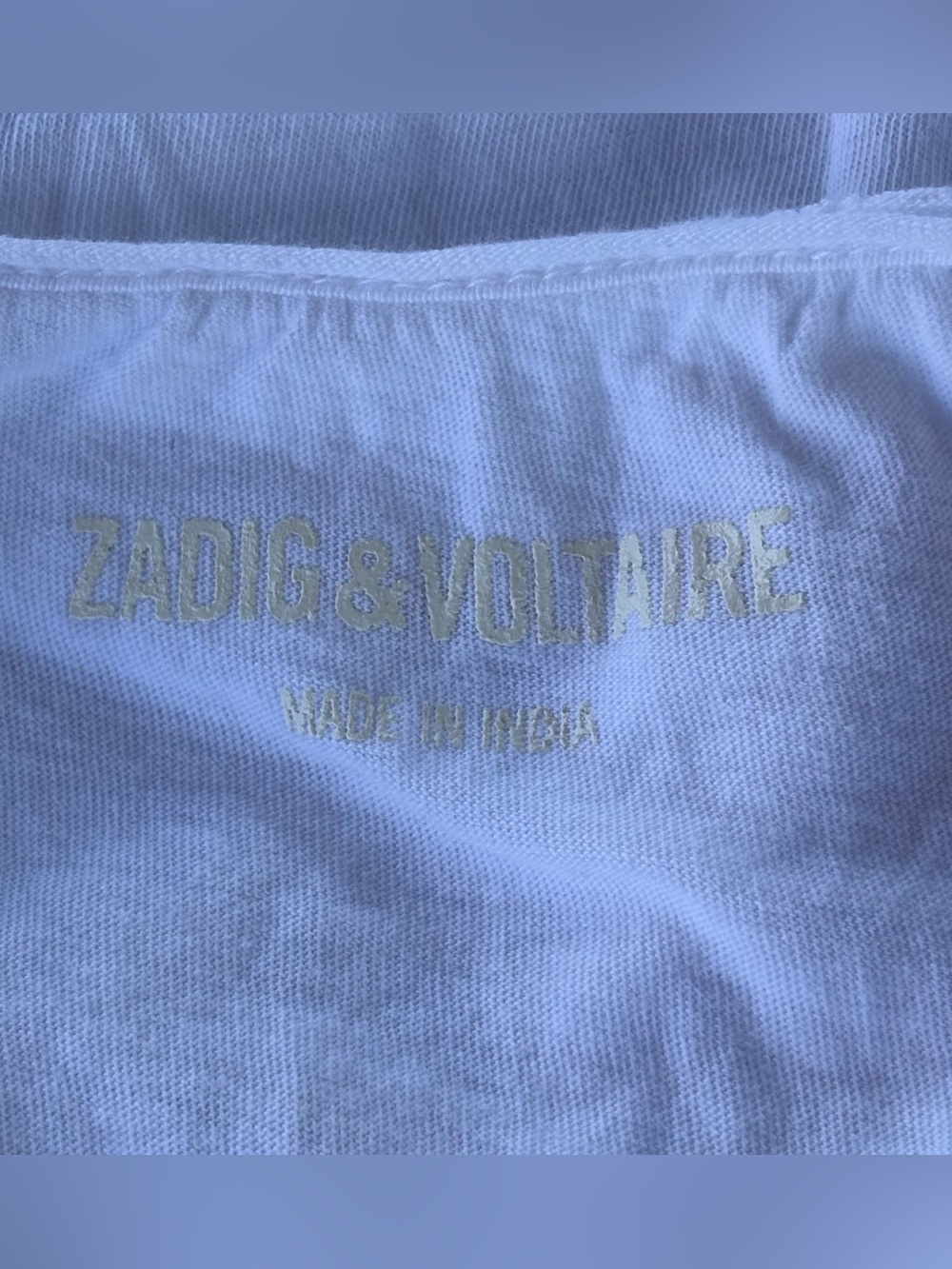 Zadig & Voltaire Tunisien distressed white strass crystal embellished logo shirt - Picture 5 of 7